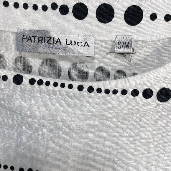 Patrizia Luca Polka Dot Top Womens S/M Medium Peplum Short Sleeve - Picture 8 of 12